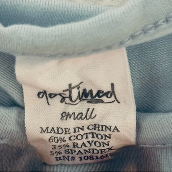 Light Blue Cropped Tee with Side Cut Outs - Picture 7 of 8